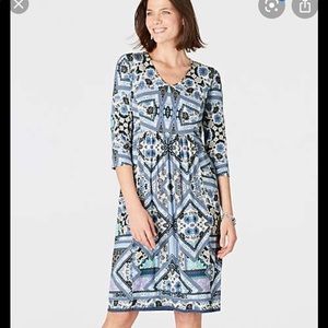 J Jill Lapis Art Dress Sz M NWT